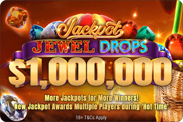 Jackpot Jewel Drops Feb online casino promotion banner