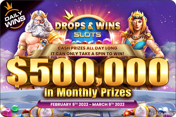 Drops & Wins March online casino promotion banner