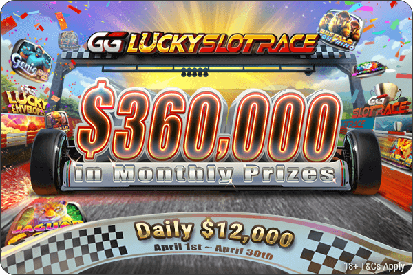 Lucky Slot Race April online casino promotion banner
